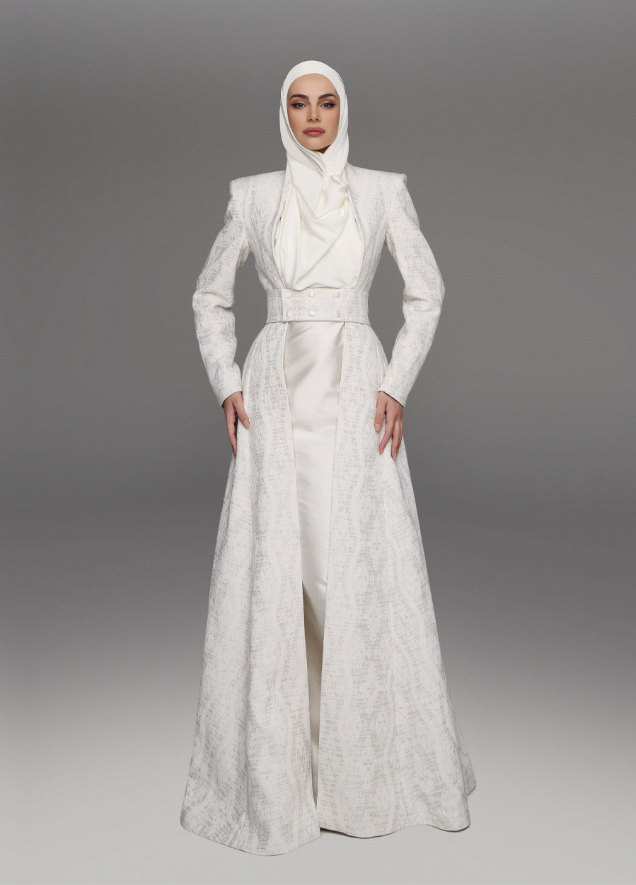 Abaya White Shine